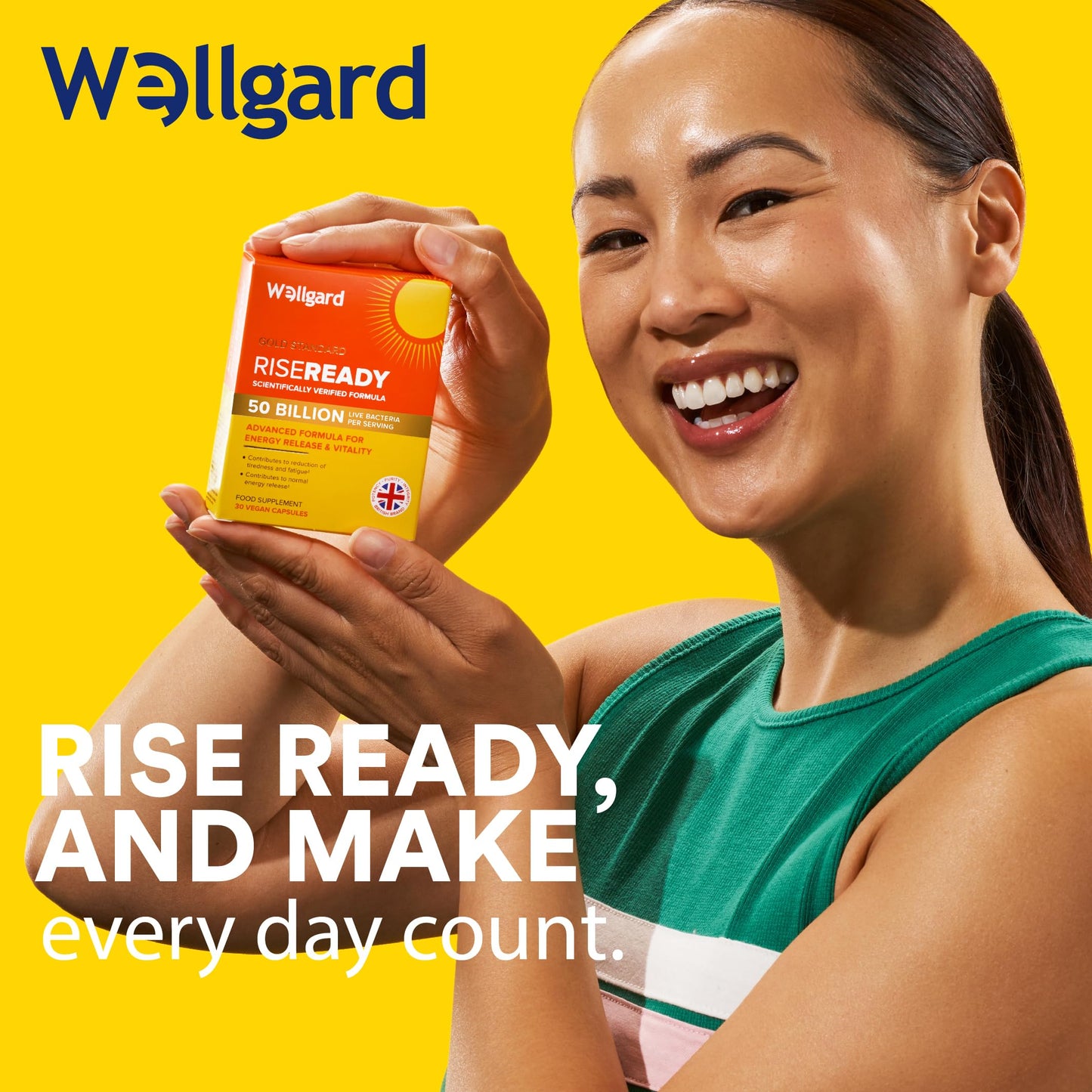 Wellgard Rise Ready – Advanced Formula for Energy Release & Vitality, 30 Vegan Capsules