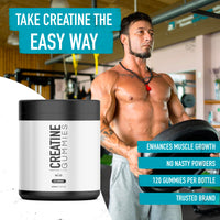 WELLSET Creatine Gummies 5000MG | 120 Chewable Creatine Monohydrate Vegan Gummies | Sugar-Free, 30 Days Supply - Natural Blueberry Flavor - Pre Workout Gym Supplement for Men & Women
