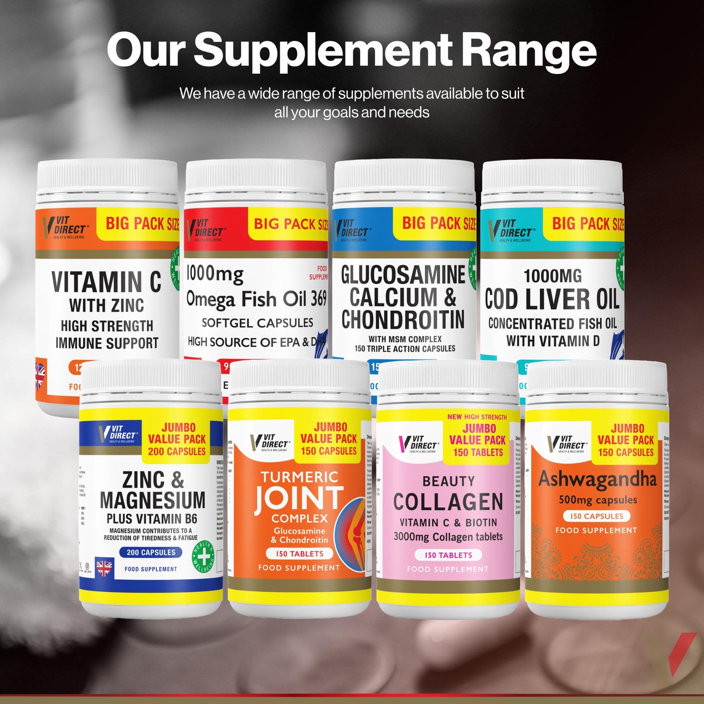 Vit Direct - Zinc and Magnesium Supplements with Vitamin B6 - Jumbo Pack - 200 Capsules - Supports Energy, Reduces Tiredness & Fatigue - Promotes Healthy Hair, Nails, Skin & Bones