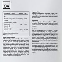Ov OXFORD VITALITY Zinc, Copper & Vitamin C Tablets | General Health & Hair, Skin and Nails | Oxford Vitality