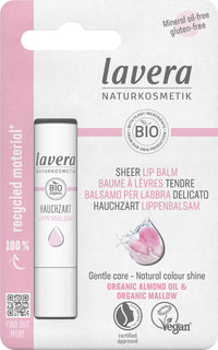 lavera Sheer Lip Balm - for long-lasting and intensive care - strengthens skin barrier - with organic almond oil & organic mallow - vegan
