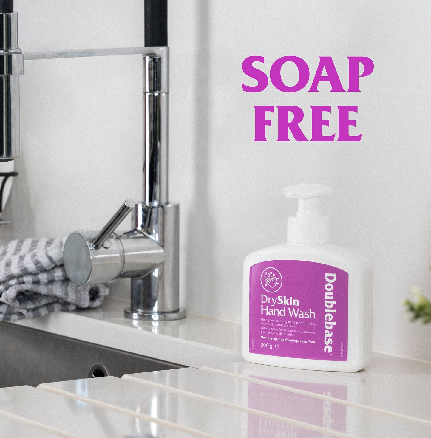 Doublebase Dry Skin Hand Wash. Moisturising, Non-Foaming. Also Suitable for Skin Prone to Eczema and Psoriasis, Soap and SLS Free, 200g