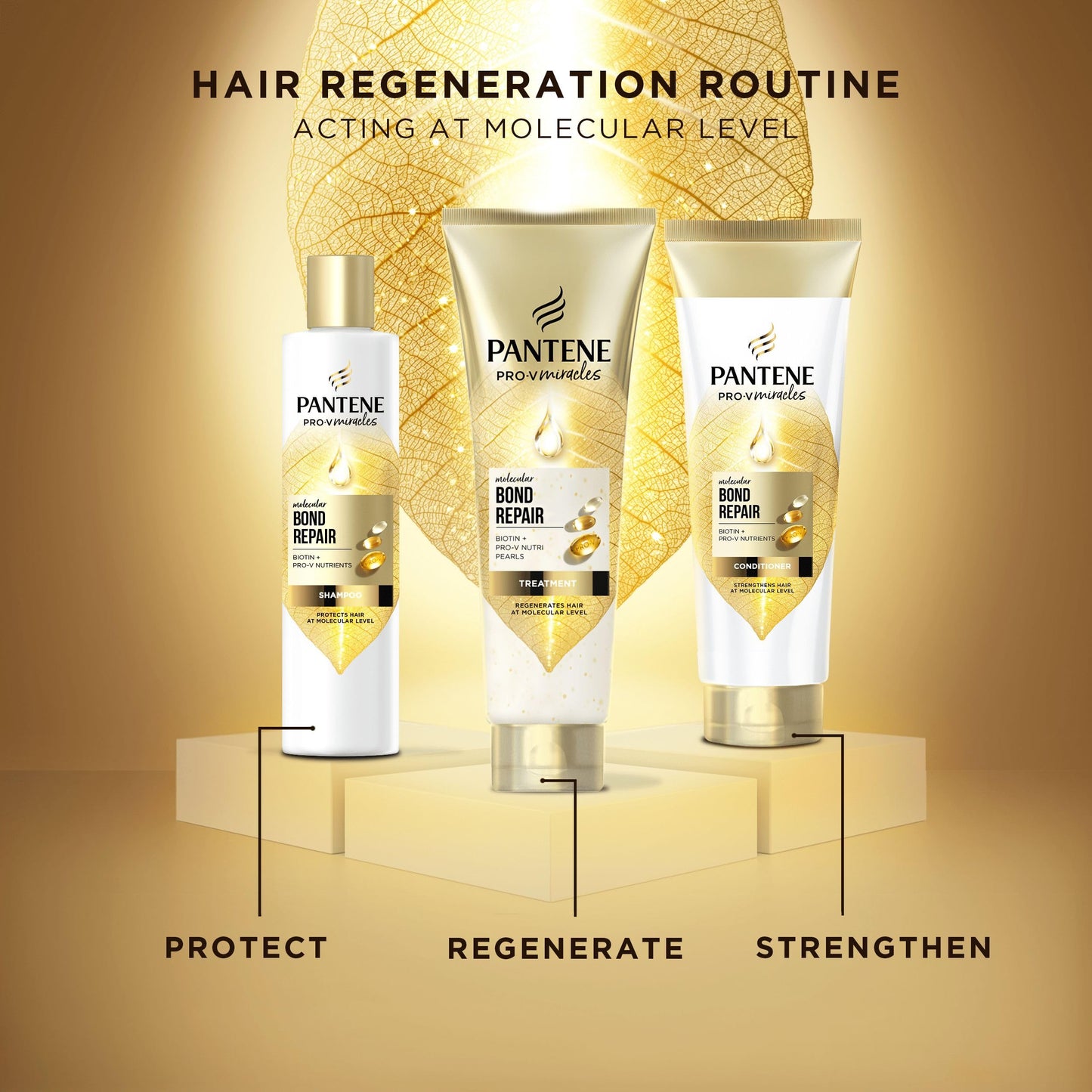 Pantene Molecular Bond Repair Deep Conditioning Hair Treatment with Biotin 150ml Pro-V Concentrated Formula for Extremely Dry Damaged Hair. Leaves Hair Visibly Healthier, Strengthened & Regenerated