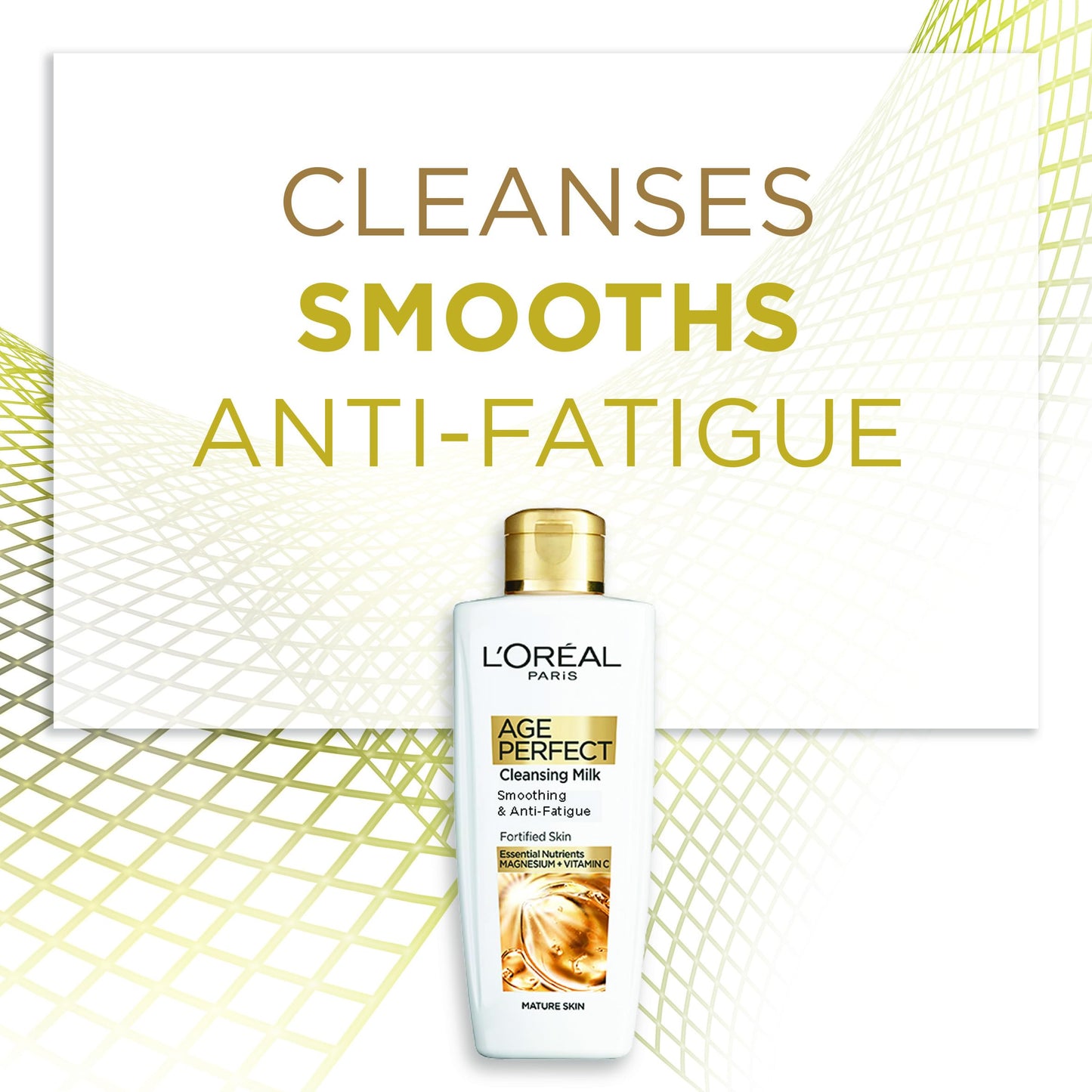 L'Oreal Paris Age Perfect Smoothing & Anti Fatigue Vitamin C Cleansing Milk, Looks Clearer and Feels Smoother with a Lasting Sensation of Freshness & Comfort, 200 ml