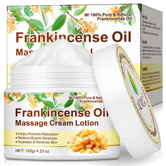 Generic Frankincense Oil Cream Lotion, 120g Frankincense Oil Cream Deep Soothing Skin, Hydration Anti-Aging, Enhance Skin Elasticity Massage Cream