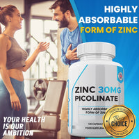 Zinc 30mg as Picolinate 120 Capsules Made in The UK by Freak Athletics