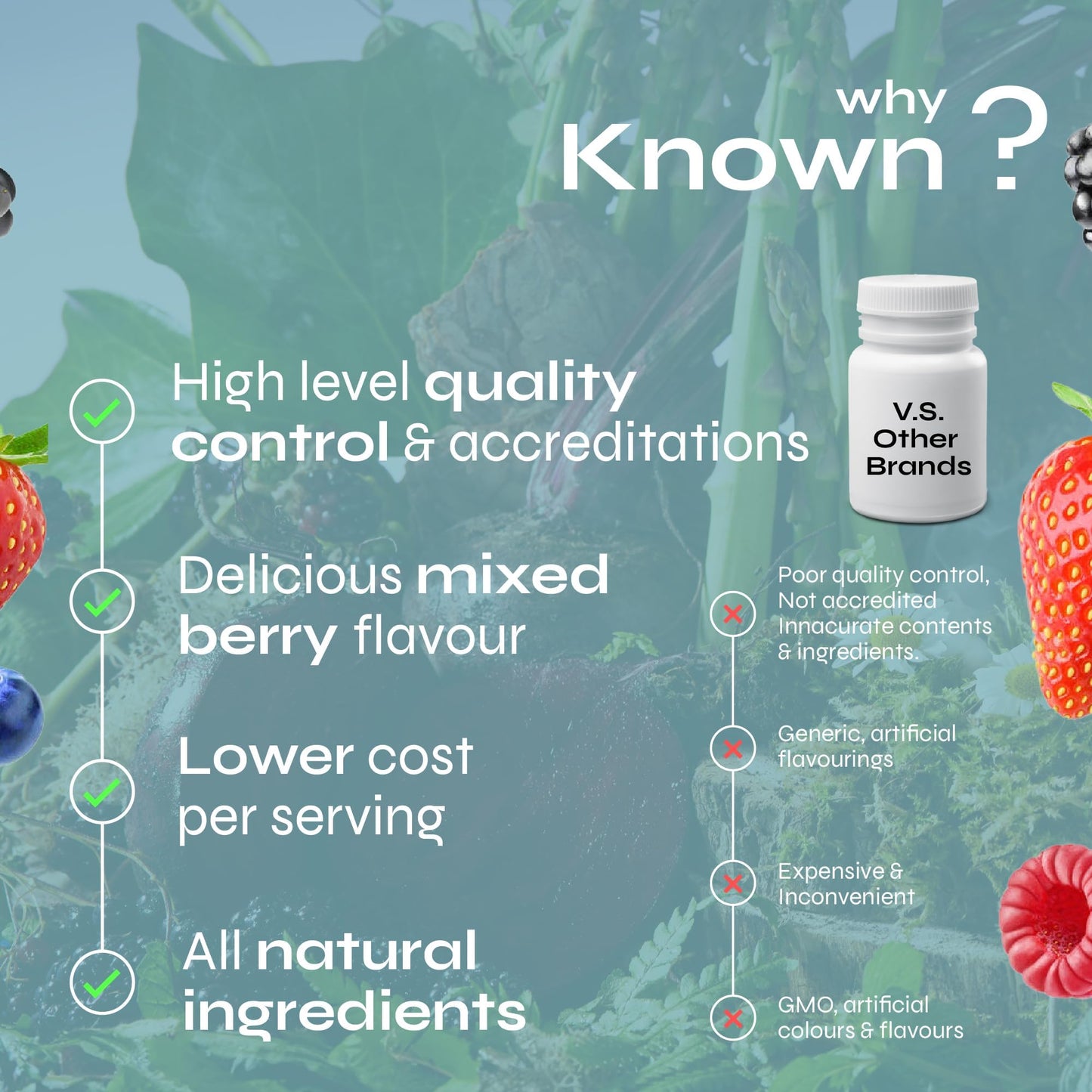 Iron Vegan Gummies by Known Nutrition | 60 Two-a-Day Gummies (One Month’s Supply) | Healthy Cognitive Function, Boost Metabolism Energy Levels | Chewable Mixed Berry-Flavoured Gummies (2 Bottle)