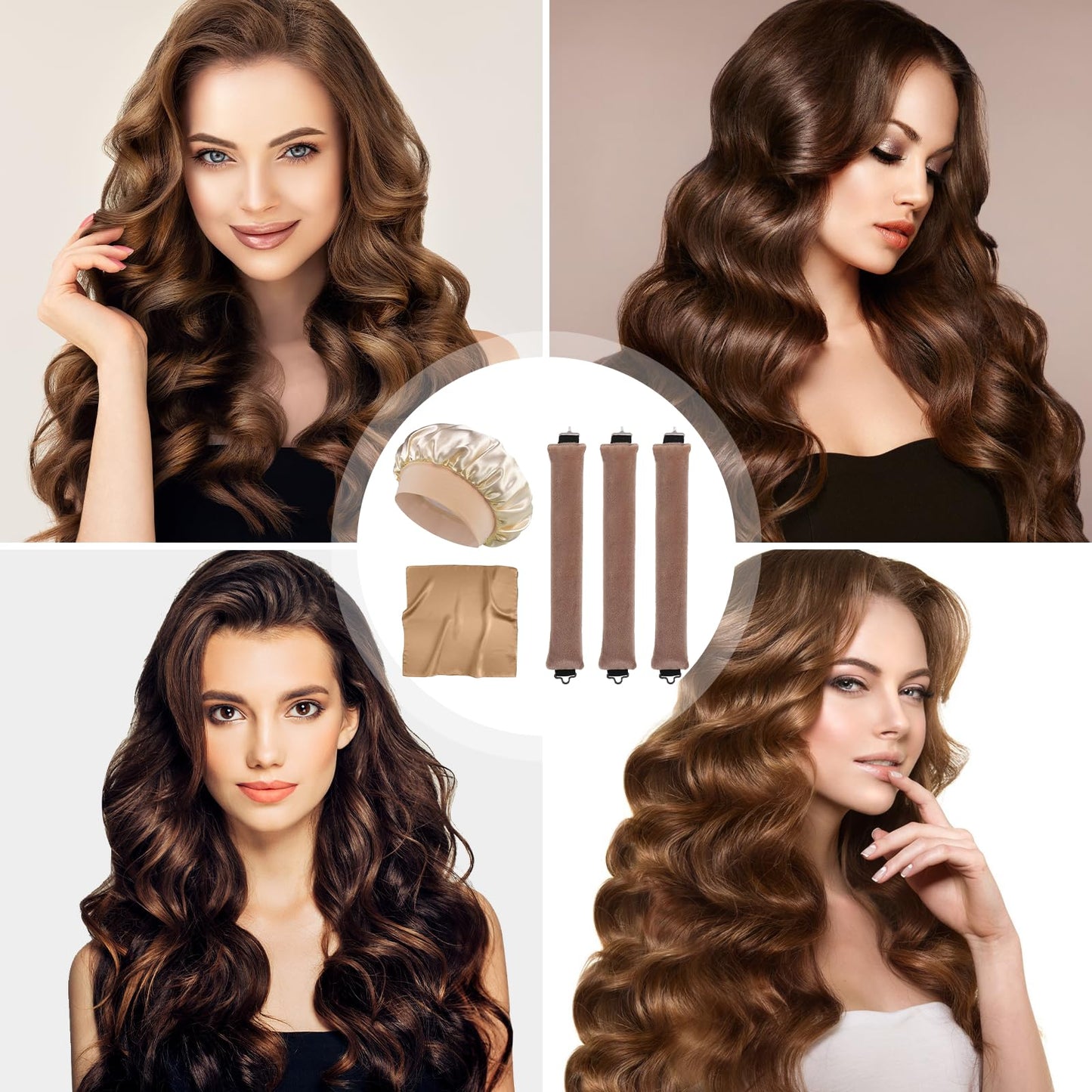 Asheyya 5 Pcs Heatless Blowout Rods Set, Jumbo Flexi Rods for Hair Wrapping and Sleeping at Night