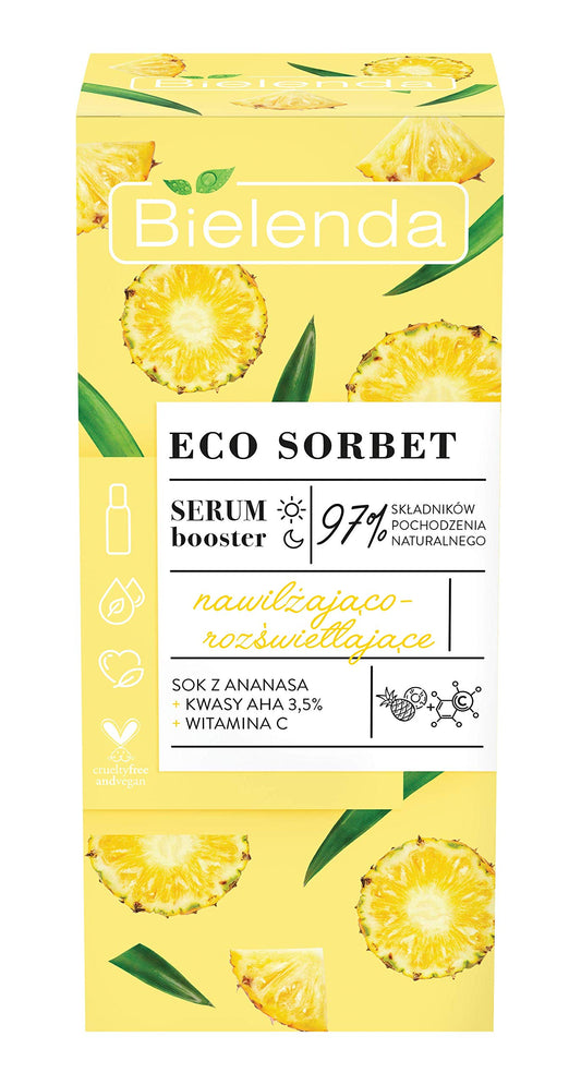 Bielenda - ECO SORBET - Moisturizing and brightening face booster serum - Pineapple - 30 ml