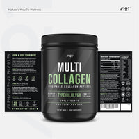 Multi Collagen Protein Powder (400g) - Types I, II, III, V & X - Hydrolyzed Grass Fed Bovine, Wild Caught Fish, & Free-Range Chicken & Eggshell Collagen. Non-GMO, Halal.