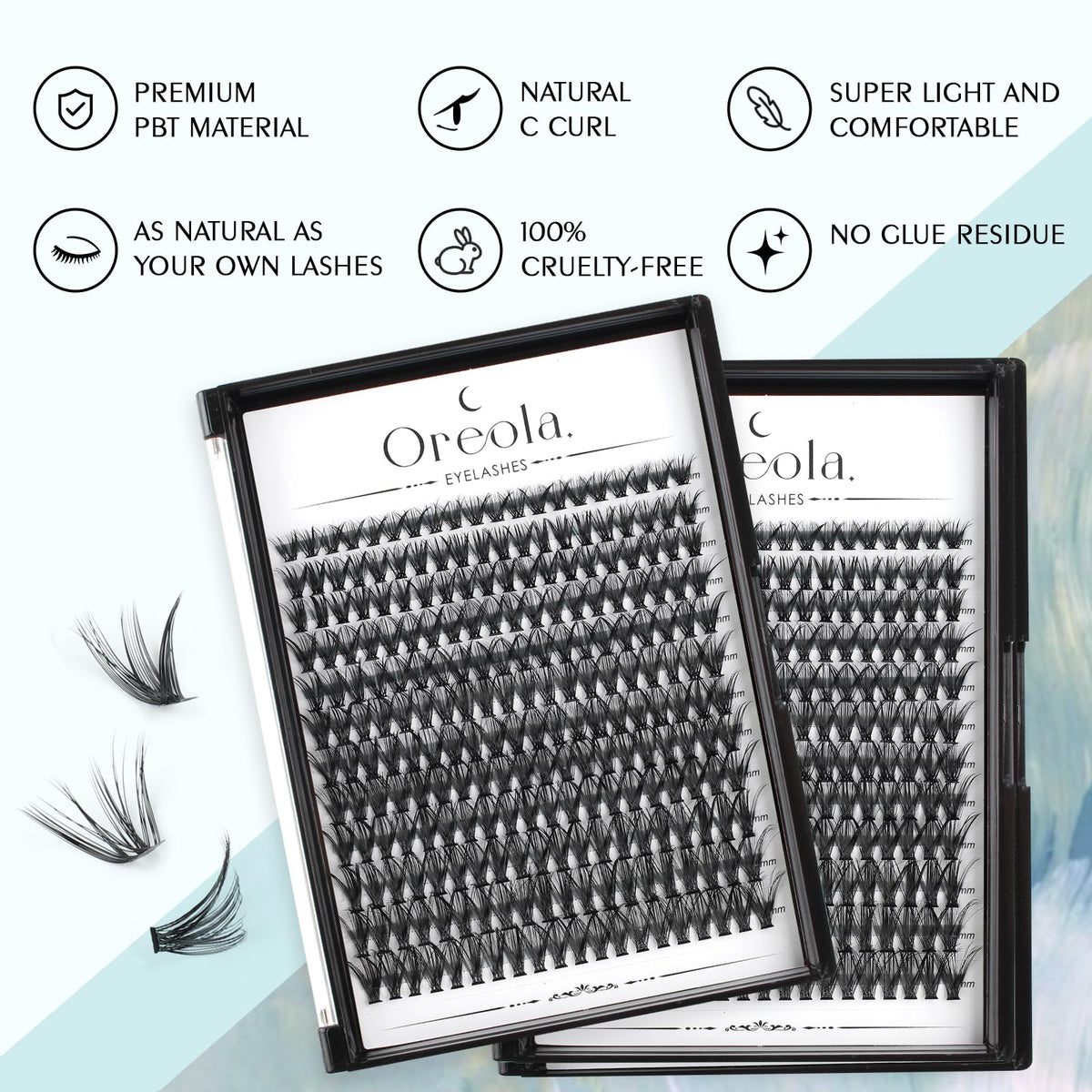 Oreola Cluster Lashes 240 Pieces Individual Eyelashes Natural Look 9-16MM