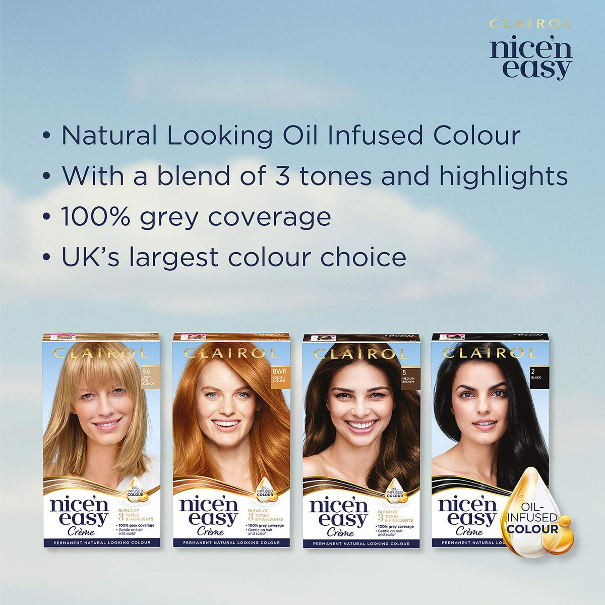 Clairol Nice'n Easy Crème, Natural Looking Oil Infused Permanent Hair Dye, 6RR Ruby Red