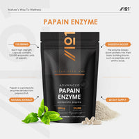 ALPHA01 Papain Enzyme 125,000 Enzymatic Units – High Strength Proteolytic Enzyme Supplement – 90 Vegan Capsules- Resealable and Recyclable Pouch by Alpha01