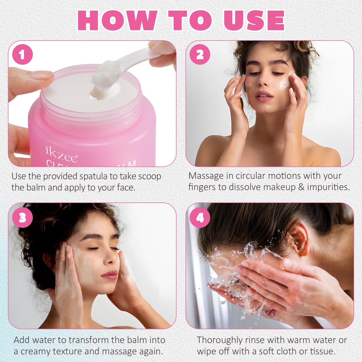 Generic Cleansing Balm Makeup Remover - Hydrating Smooth Skin Gentle Deep Cleaning Containing Natural Nourishing Ingredients Travel-friendly Makeup Remover Balm for All Skin Types