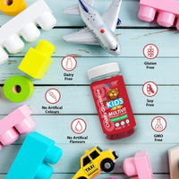 OMG! Kids Multivitamins + Immune Support Complete Gummies - Scrumptious Strawberry Flavour by OhMyGummie 12 Vitamins & Minerals (A, C, D, E, B5, B6, B9, B12, Zinc) 2 Month Supply, 1