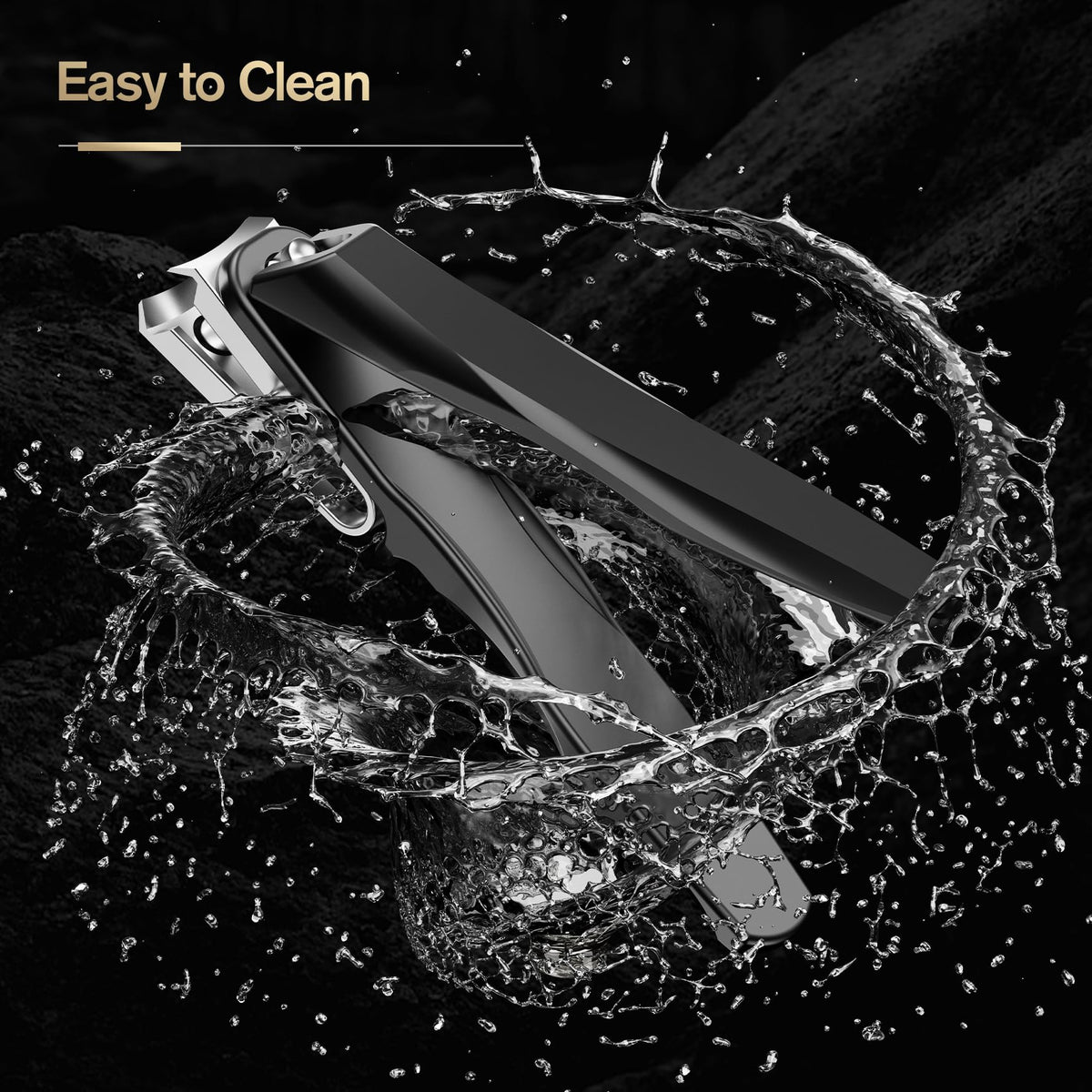 FERYES 360° Rotating Nail Clippers for Seniors, Long Handle Fingernail Clippers for Men and Women, Ergonomic EZ Grip Toenail Clippers for Thick Nails