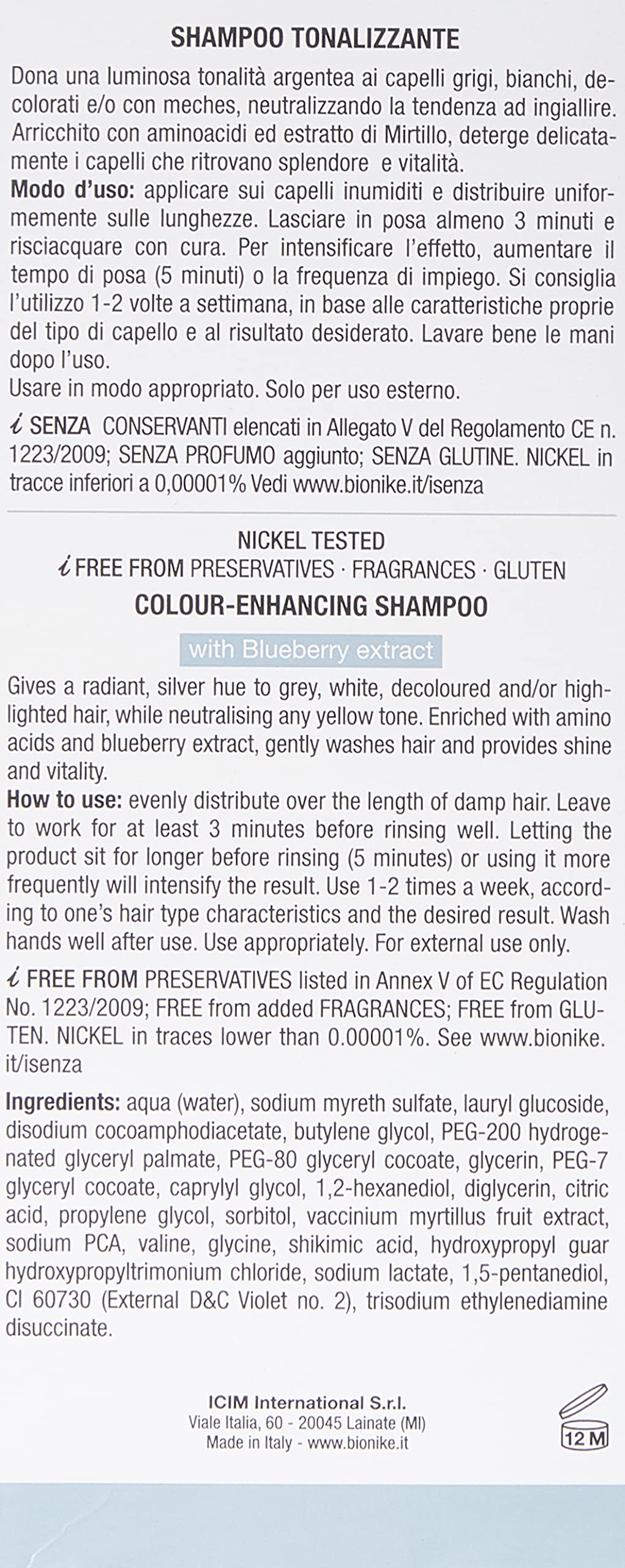 Bionike Shine On Shampoo Silver Touch
