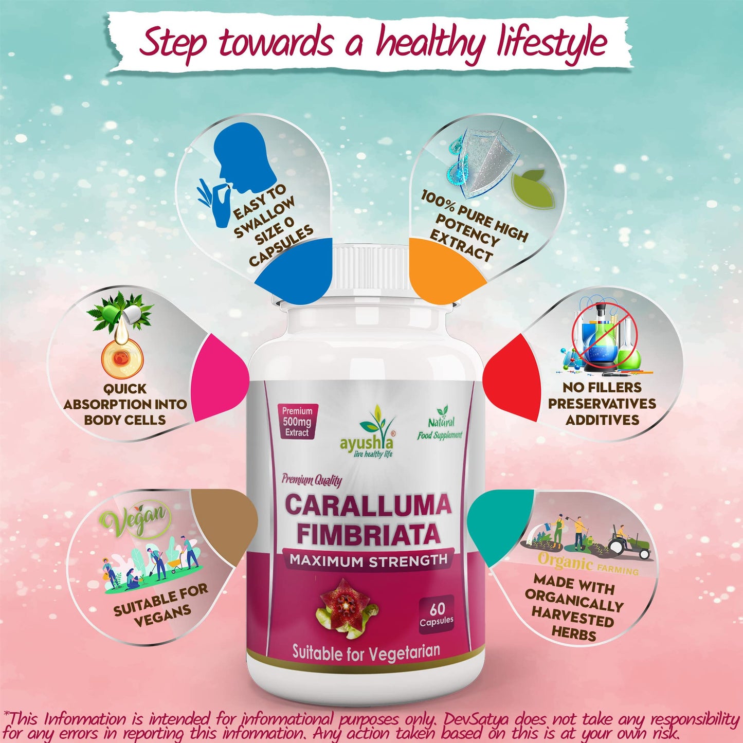 Ayushya Caralluma Fimbriata Capsule, Natural, 60 Count (Pack of 1)