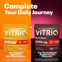 VITRIQ Turmeric 2500mg Per 1 Capsule + Black Pepper 250mg + Vitamin C 400mg, 60 Capsules - One-a-Day, High Strength Turmeric with Black Pepper Capsules, Curcrumin Immune Support Complex Made in the UK
