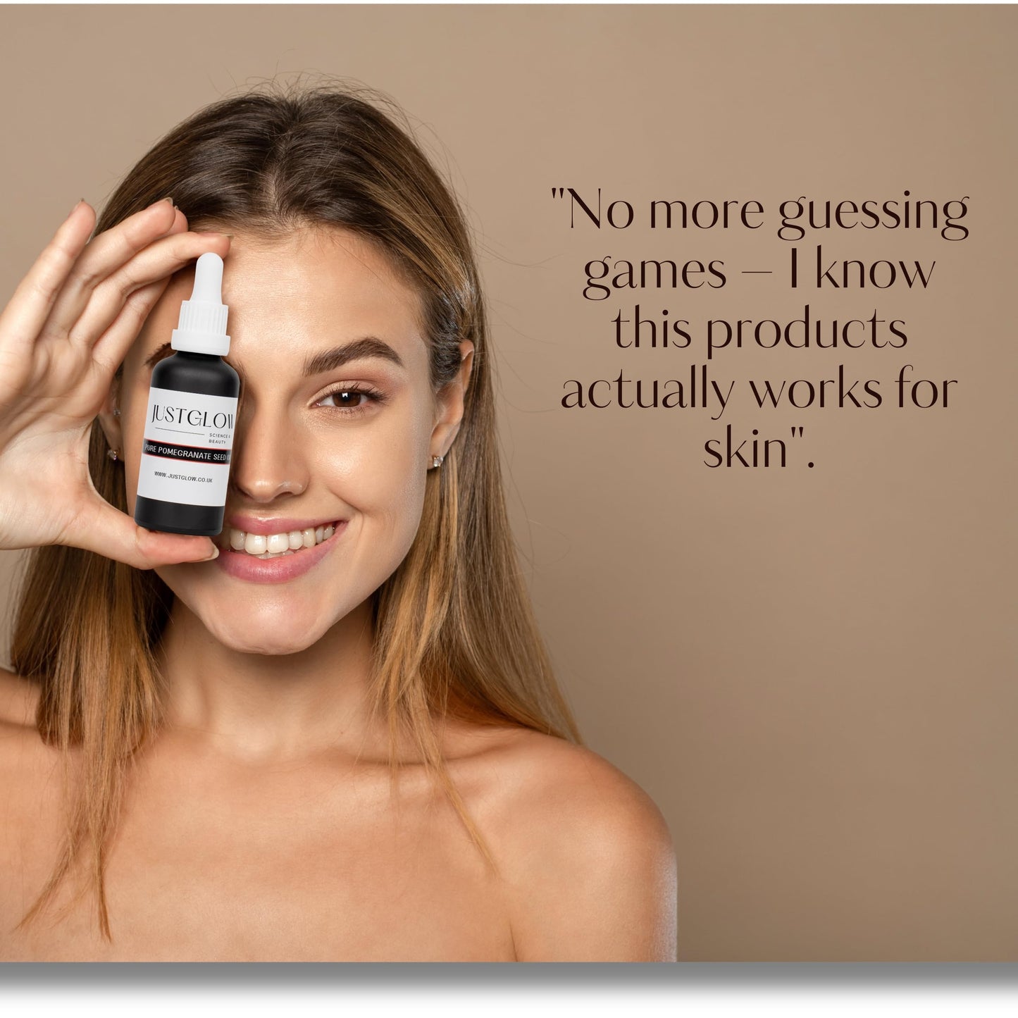 JustGlow Orgainc Pomegranate Seeds Face Oil, Natural Skin Care Vegan Beauty Face Serum 50 ml Anti Wrinkle Face Cream - An Alternative to Bio Oil for Stretch Marks