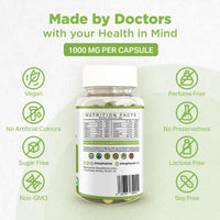 STRENGTH & SPICES100% Natural Vegan Food Supplements Strength & Spices Immune System Booster, Turmeric and Black Pepper Capsules with Moringa Powder, and Maca, Antioxidant-Rich Blend to Improve Immune Functions and Overall Wellness, 1000mg, 60 Capsules