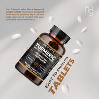 Newgate Labs Turmeric with Black Pepper and Ginger 180 High Strength Tablets - Overall Wellness Support - Premium Nutritional Supplement - GMO Free - Halal - Made in The UK