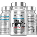 Nutra Science Organic Milk Thistle Supplement (80% Silymarin) 20,000mg – Milk Thistle High Strength Tablets, 60 Vegan Capsules