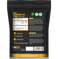 Vitamin D 1000 IU (25mcg) Vegan 180 VIT D Tablet 6 Months Supply for Maintenance of Healthy Immune System, Muscles, Bones & Teeth Vitamin D3 Cholecalciferol Made in The UK by PROELITE