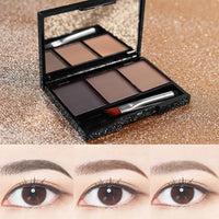 HAORQEE Eyebrow Eyebrow Powder Palette, Dark Brown Light Brown Brow Powder Shaping Kit Eyebrow Filler Brow Tint Root Touch Up Face Contour Hairline Powder, Natural Waterproof Long Lasting Make-Up Palette