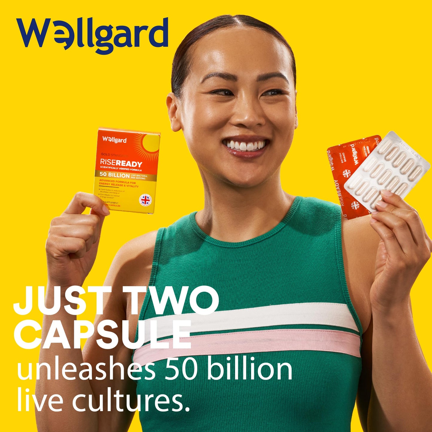 Wellgard Rise Ready – Advanced Formula for Energy Release & Vitality, 30 Vegan Capsules
