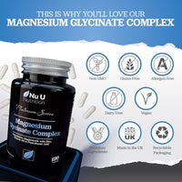 Magnesium Glycinate with Vitamin B6, Zinc and Pantothenic Acid - 120 Vegan Capsules - 250mg Elemental Magnesium from Chelated Magnesium per Serving - High Strength Magnesium Bisglycinate