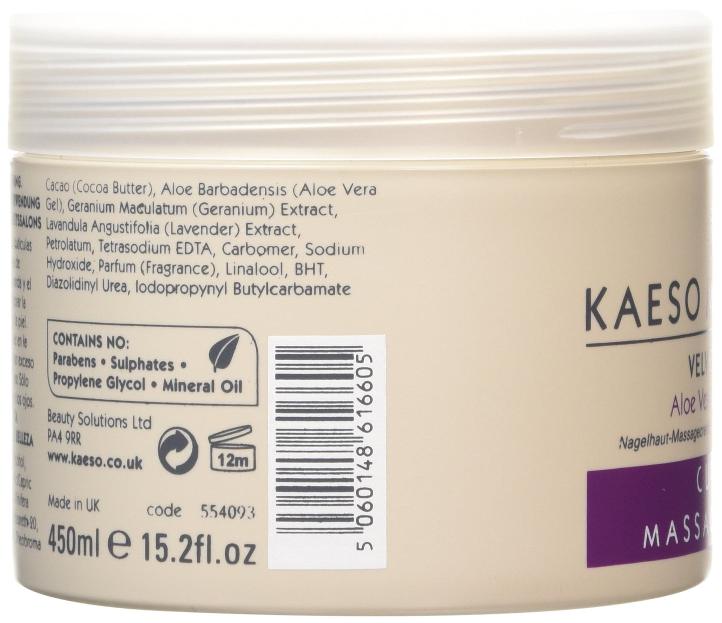 Kaeso Velvet Touch Cuticle Massage Cream 450 ml
