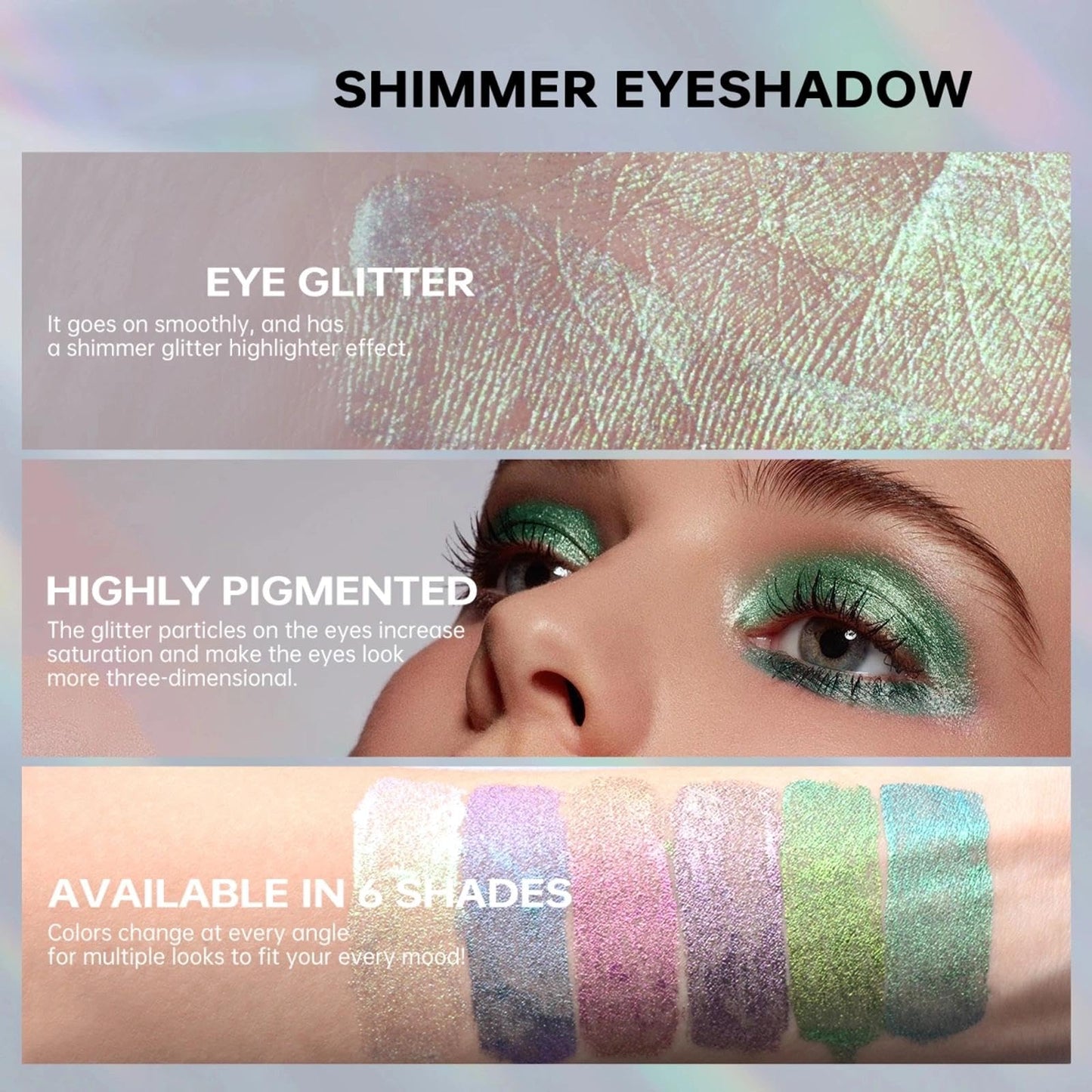 AurolaGlow Gothic Smokey Eyeshadow Stick in Dark Green - Metallic Glitter, Creamy Highlight, Smooth Eyeliner - Gift for Women