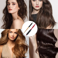 Katslyn 2PCS Small Round Hair Brush,Small Round Brushes for Blow Drying,Portable Thin Hair Brush,Natural Wood Handle,Anti-static,for Men Women Straightening,Curling,Short Hair,Thin Hair