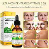 AurolaGlow Pure Vitamin E Oil for Skin & Hair - Natural Bio Oil Scar Treatment, Vitamin E Capsules for Face (2 Fl Oz) - Non GMO, Cold Pressed, Moisturizing & Easy to Absorb