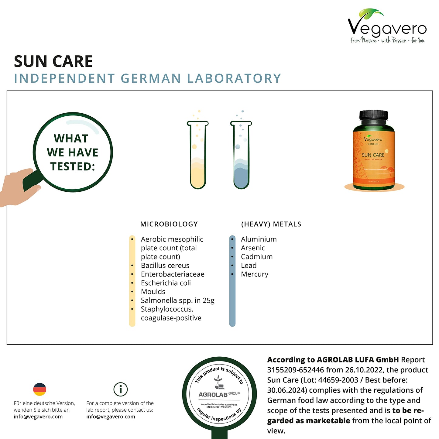 Tanning Capsules Vegavero® | Beta Carotene, Vitamin E, L-Tyrosine, Copper, Zinc & Olive Leaf Extract | Flavonoids | Lycopene | Skin Protection Support | NO Additives, Lab-Tested | Vegan