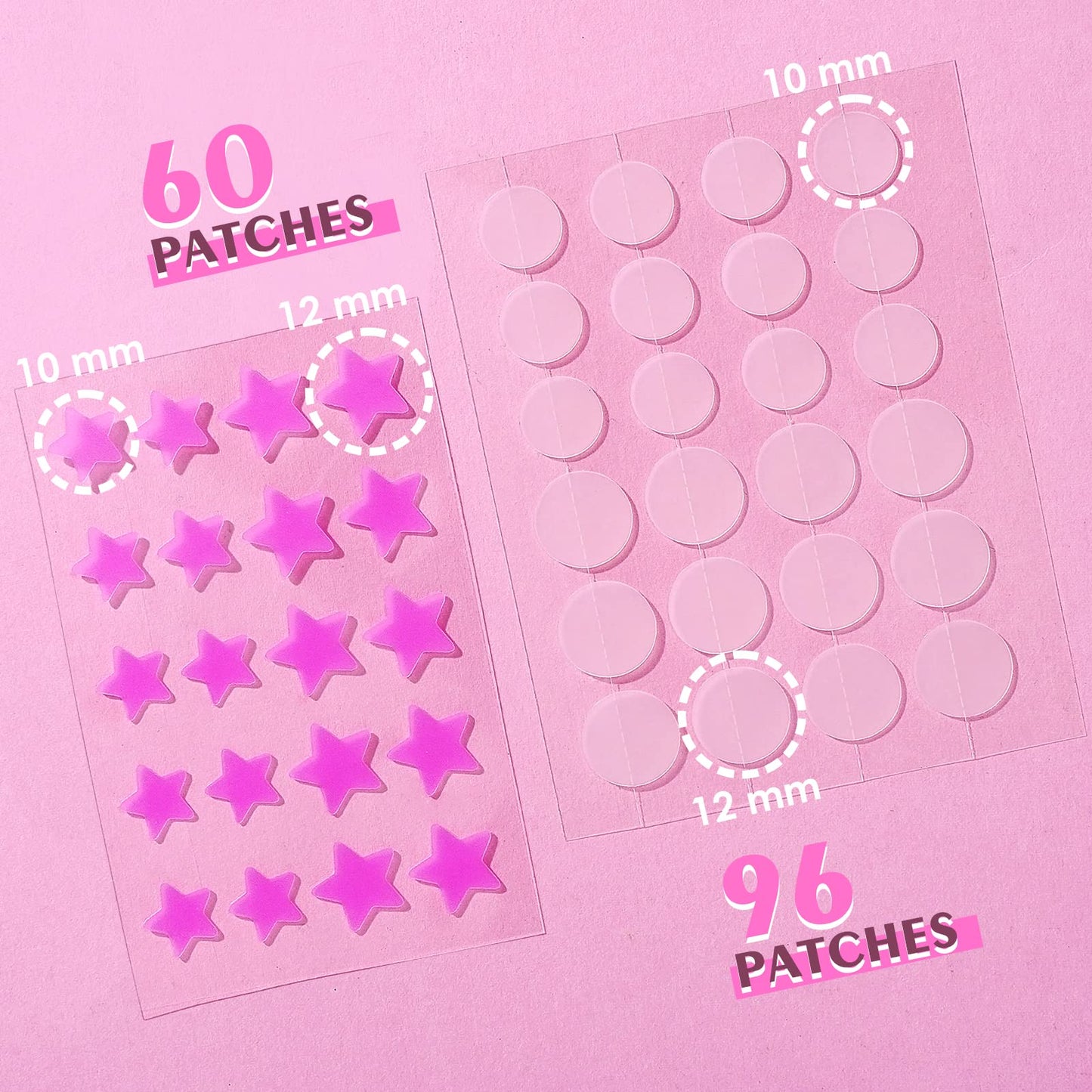 AUSLKA Star Pimple Patches -156 Patches - Hydrocolloid Spot Dots, Blemishes Patch - Pimple Stickers, Patches To Cover Facial Blemishes