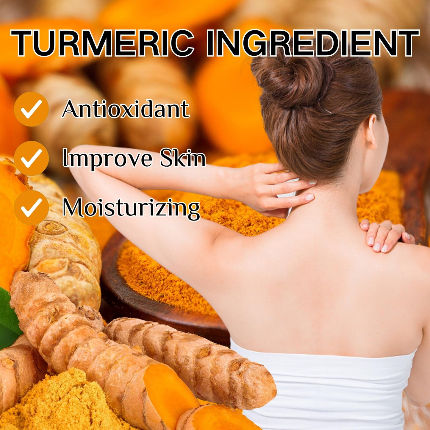 Body Oil Gel - Turmeric Oil - Essential Oils for Skin - Massage Oil for Face&Body Oil - Nourish Facial Oil - Body Moisturiser for Dry Skin - Enhance Skin Elasticity&Absorbed(200ML, Turmeric)