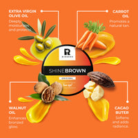 BYROKKO Shine Brown Tanning Accelerator 210 ml, Fast Bronzing Sun Cream Effective in Sunbeds & Outdoor Sun for Deep Natural Tan, Long-Lasting Hydrating Formula with Natural Oils