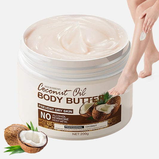 EliiSkinn Coconut Body Butter 200g – Intense Moisturizer for Dry Skin, Enriched with Coconut Oil. Deeply Nourishes, Soothes, and Hydrates for Silky Smooth Skin. Daily Skin Care Routine,Create Silky Skin