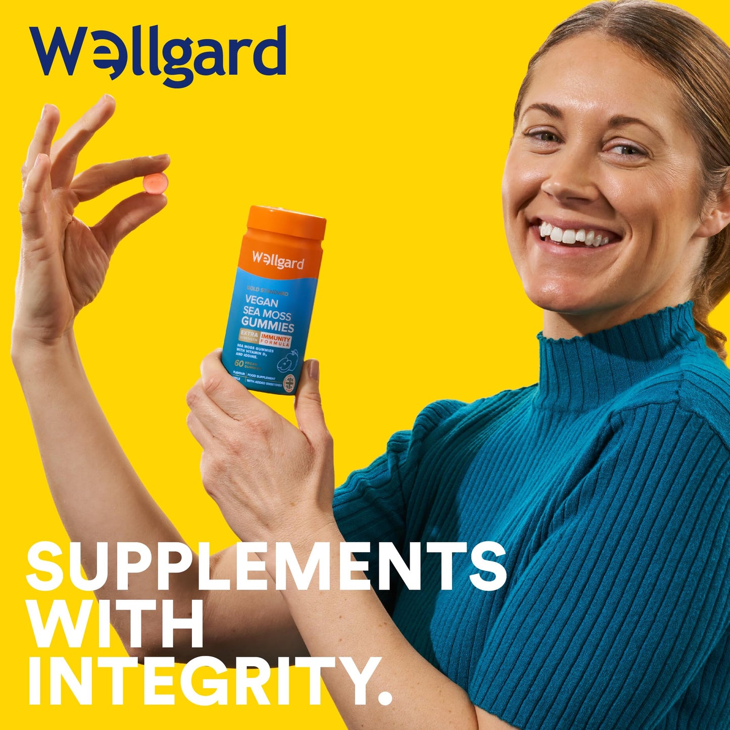 Wellgard Vegan Sea Moss Gummies, Formulated for Immunity with Iodine, Vitamin D3, Vitamin C, 60 Gummies