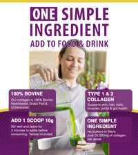 ONYX INGREDIENTS 101 Premium Collagen Powder 300g Hydrolysed Bovine Collagen Peptides Powder - Halal Certified - Healthy Skin, Hair & Joints - Collagen Supplements for Women & Men (30 Days Serving 300g)