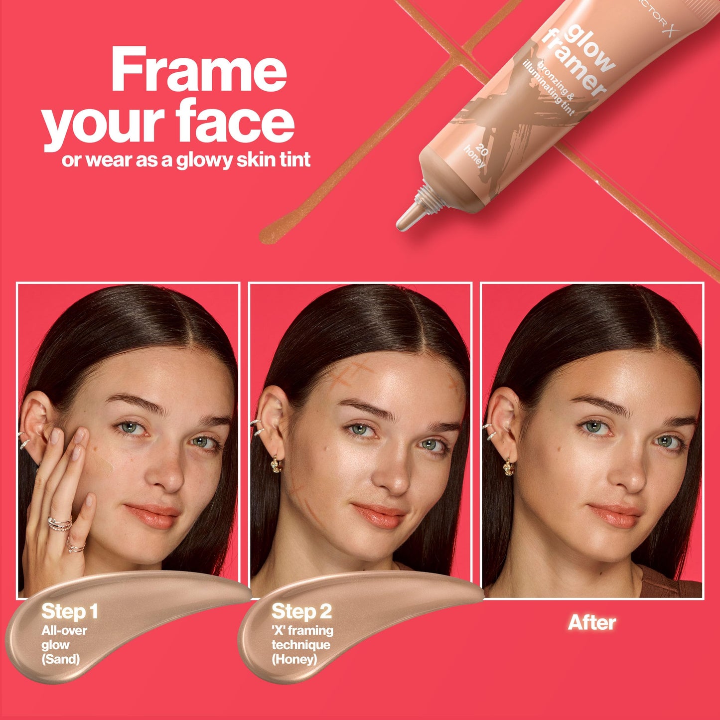 Max Factor Glow Framer, 30 Hazel, Bronzing and Illuminating Tint, Blends contour and highlight, Soft Shimmers, Bronzing Pigments, Weightless, Easy to Blend Formula, 30ml