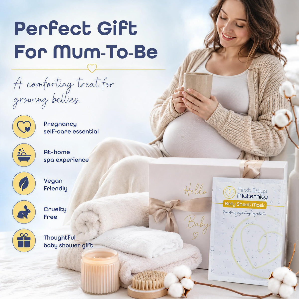 First Days Maternity Supplies First Days Maternity Belly Sheet Mask Mum to Be Pregnancy Gift