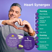 healthspan Healthspan Heart Synergex | 28 Day Supply | With Vitamin D3 | Plant Sterols | Garlic | Cardio-Vitamin Complex | Omega 3 | Co-enzyme Q10 | Friend Of The Sea