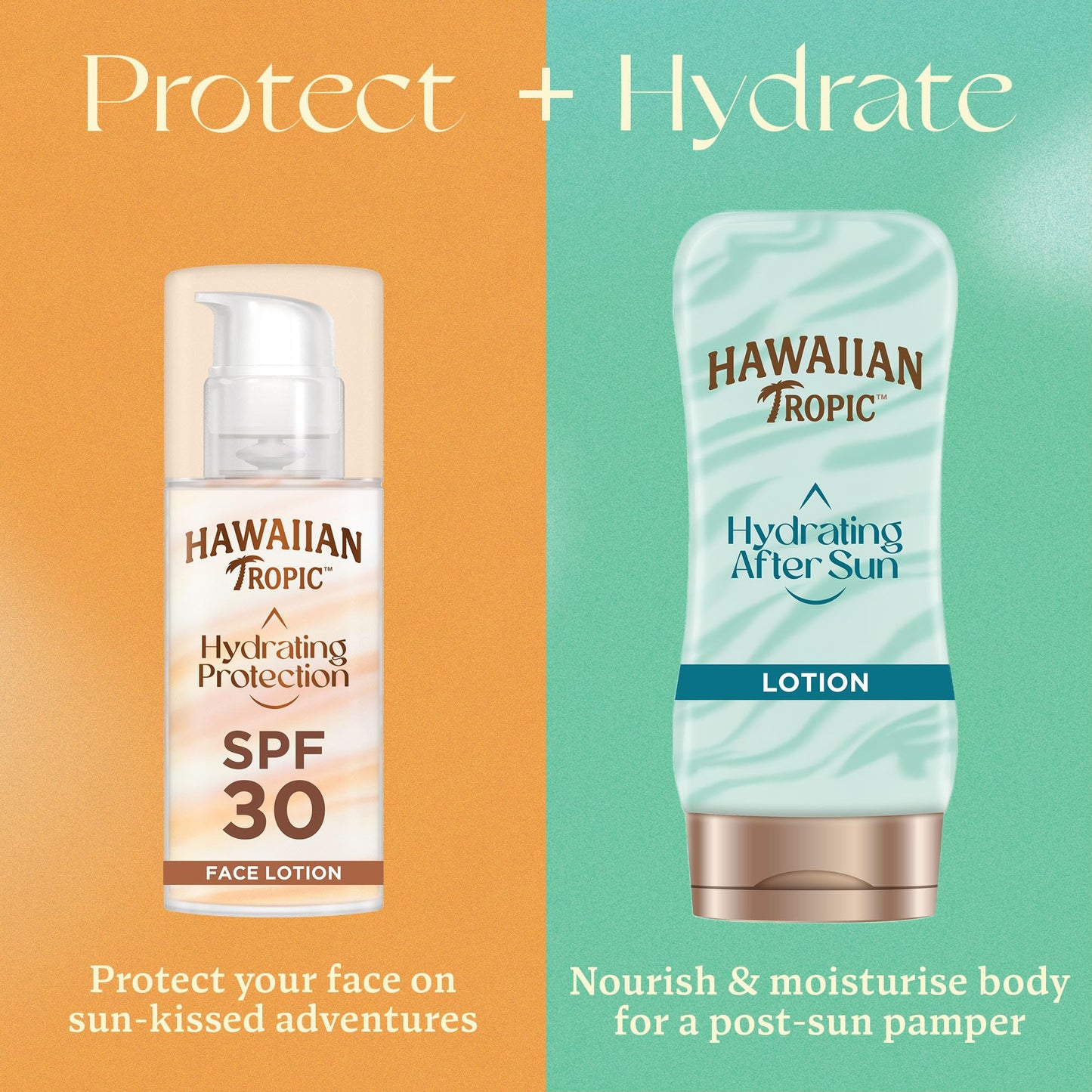 HAWAIIAN Tropic Hawaiian Tropic Hydrating Protection Face Sunscreen SPF 30 UVA plus UVB Protection, 50 ml, 12-Hour Moisturisation, Make Up Compatible, Water Resistant, Vegan