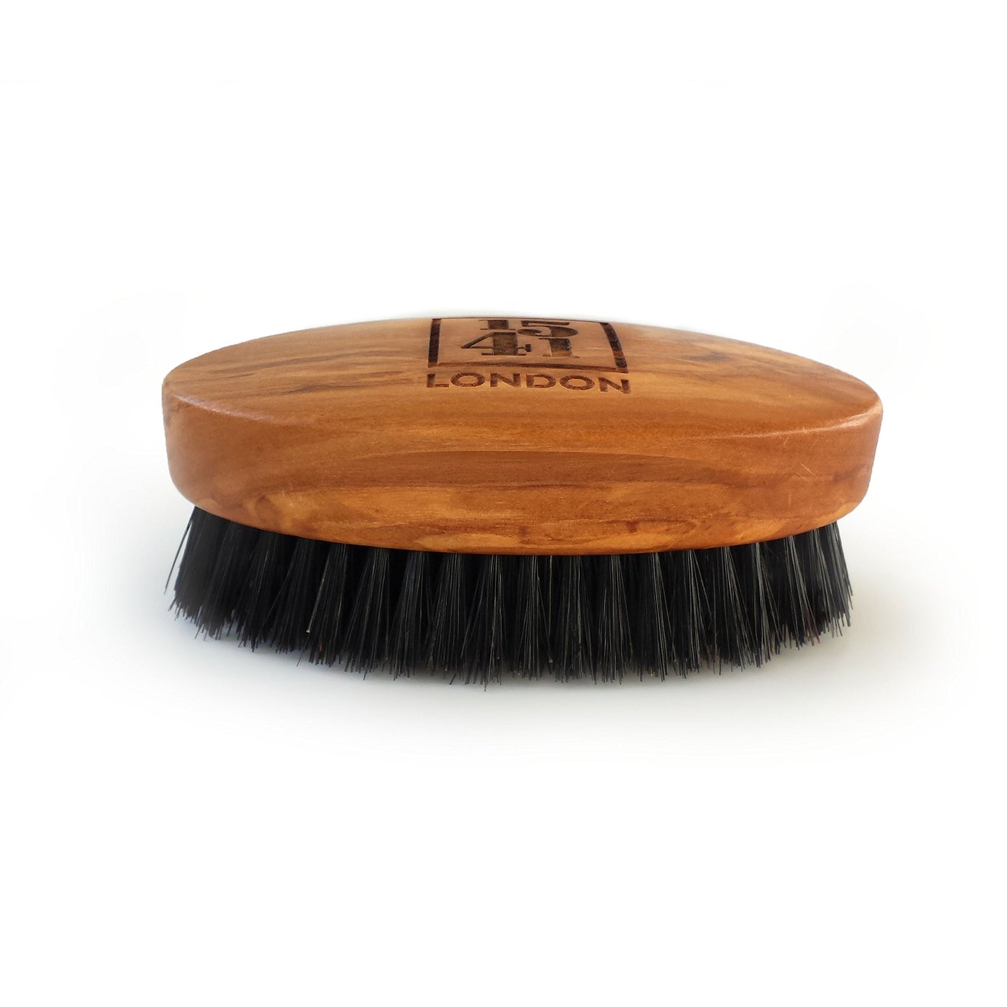 1541 London Military Hair Brush (Olive Wood) with Pure Black Bristle