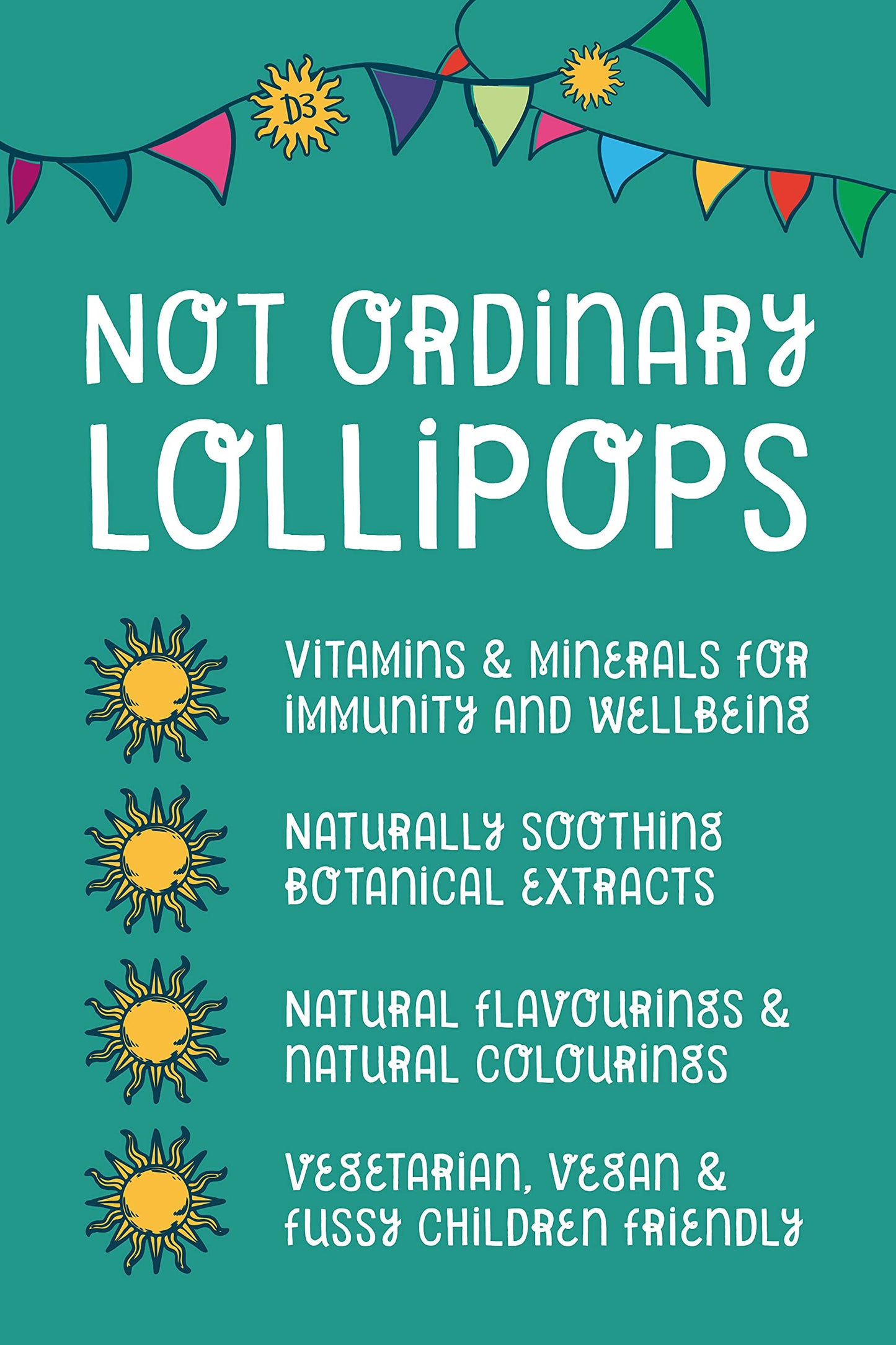 Healthipops Vitamin & Mineral Lollipops Vitamin D3 Suitable for Ages 4+ with Zinc, Orange Flavour 14 Lollipops