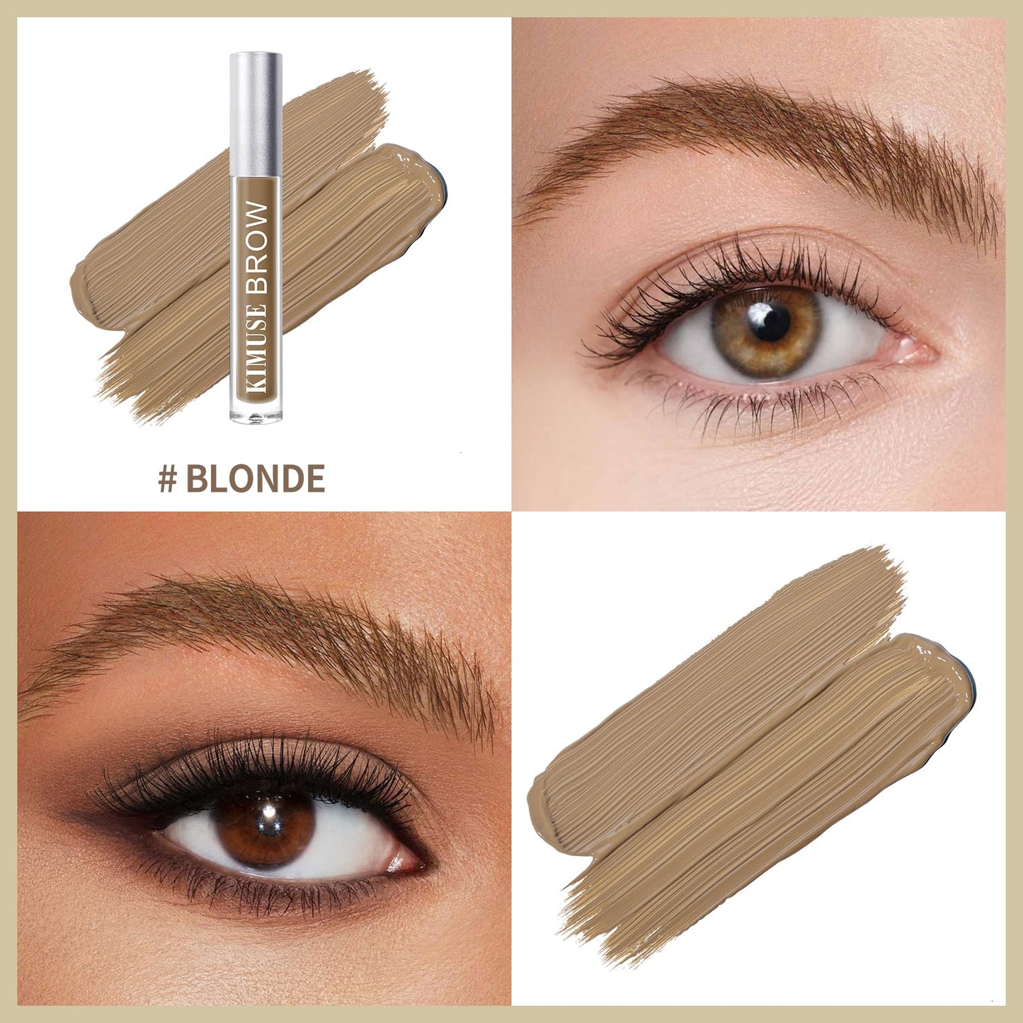KIMUSE Eyebrow Gel, Eye Brow Tint, Waterproof, Long-Lasting, Smudge-Proof, Transfer-Proof (BLONDE)