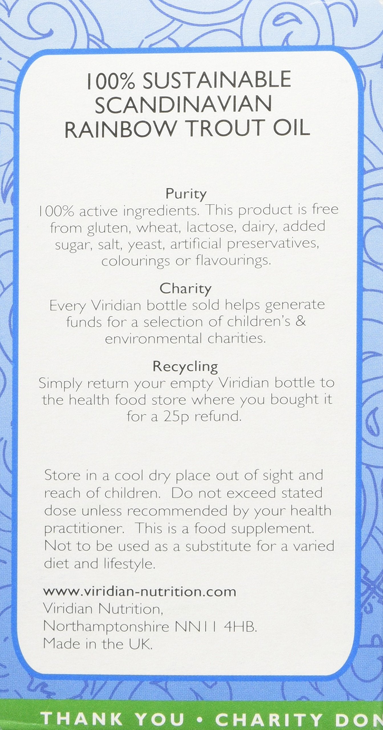 Viridian Scandinavian Rainbow Trout Oil Capsules 90